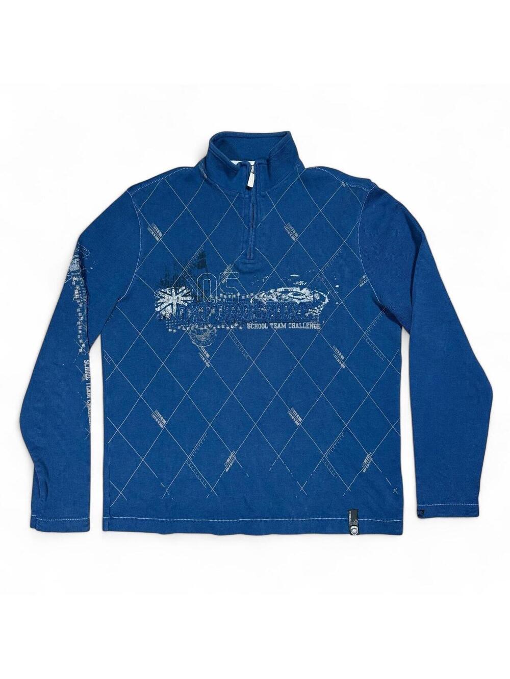 Point Zero Y2K Oxfordshire School Team Challenge Quarter Zip Pullover Grunge